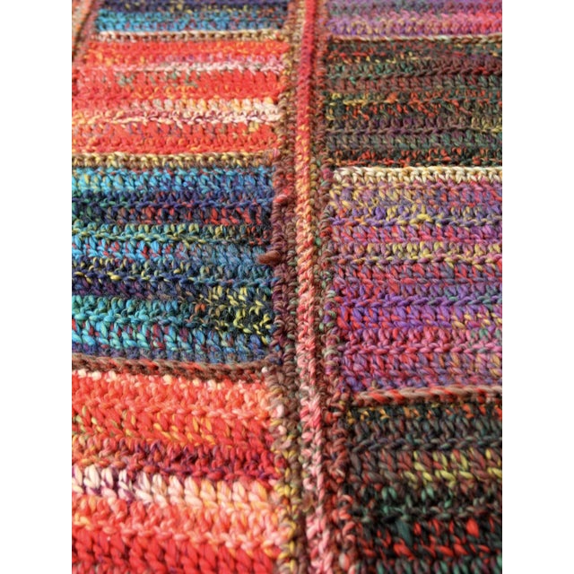 Vintage Patchwork Knit Throw Blanket For Sale - Image 12 of 12