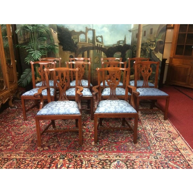 Chippendale Vintage Dining Chairs, Henkel Harris Furniture, Set of Ten For Sale - Image 3 of 14