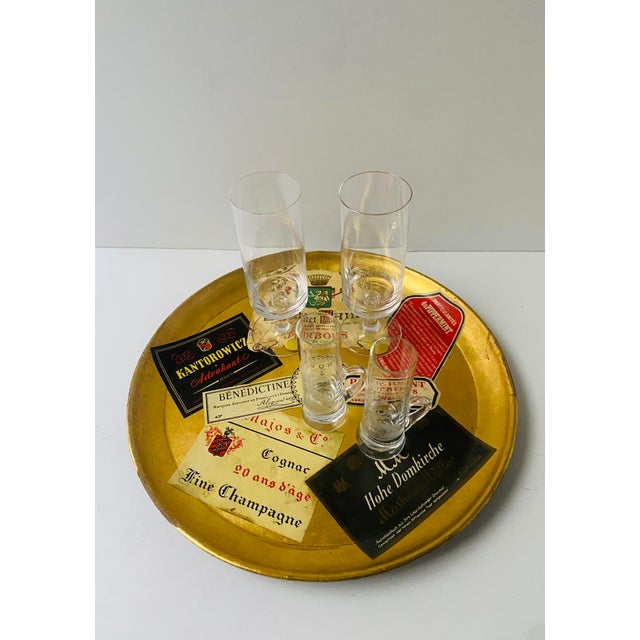 Mid 20th Century Cocktail Serving Tray, Champagne Spirits Labels, Mid 20th Century, Japan For Sale - Image 5 of 7