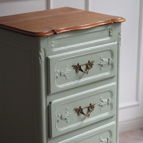 Narrow Louis XV Style Chest of Drawers, 1950s For Sale - Image 3 of 13