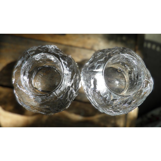 Kosta Boda Vintage 1970s Kosta Boda Crystal Snowball Candle Holders Set of 2 For Sale - Image 4 of 6