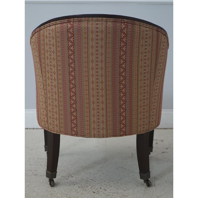 Hancock & Moore Pair of Hancock & Moore Upholstered Tub Barrel Back Chairs For Sale - Image 4 of 18