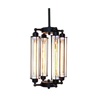 Industrial Edison Bulb Chandeliers - a Pair For Sale