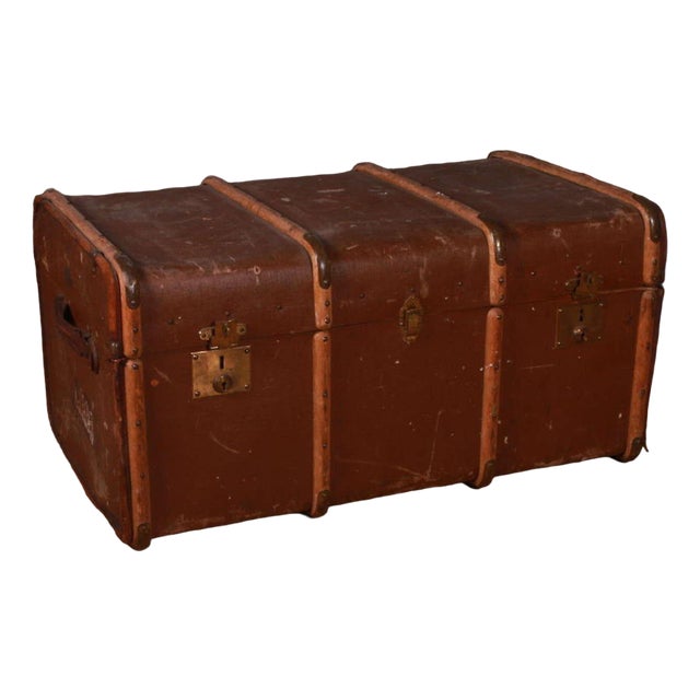 Banded Cabin Trunk, 1890s For Sale