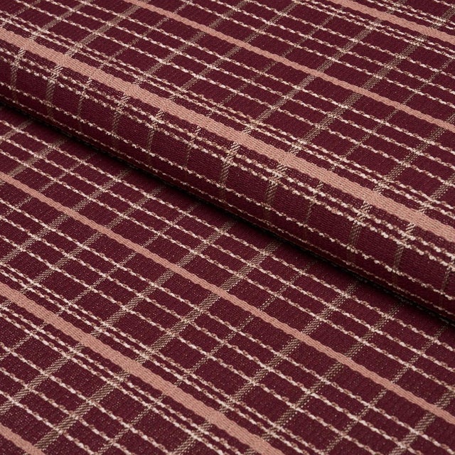 Schumacher Sample - Schumacher Merrick Performance Plaid Fabric In Garnet For Sale - Image 4 of 5