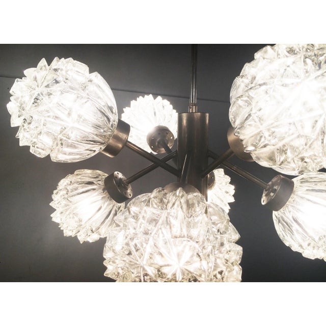Mid-Century German Space Age Glass and Metal Chandelier from Richard Essig, 1960s For Sale - Image 17 of 18
