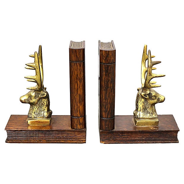 Antique Brass Stag Bookends, a Pair Chairish