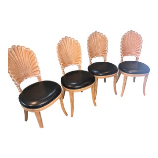 1980s Italian Carved Grotto Chairs Set of 6 For Sale