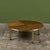 Wood Round Walnut Coffee Table With Brass Detail For Sale - Image 7 of 12