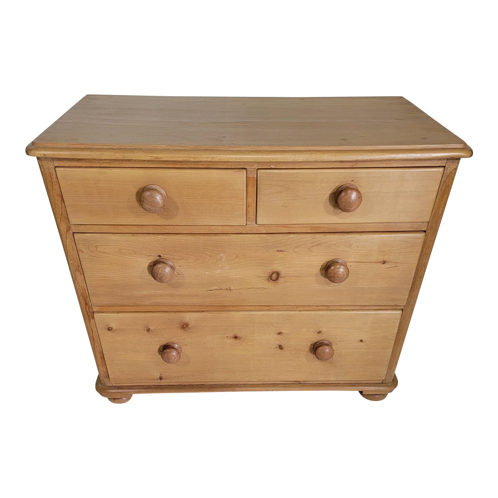 Antique Two Drawers Over Two Drawers Pine Chest of Drawers From Devon