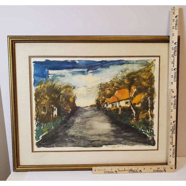 Mid 20th Century Pair of Maurice De Vlaminck Limited Edition Village Road Prints — Framed, Numbered, Vintage French Editions For Sale - Image 13 of 17