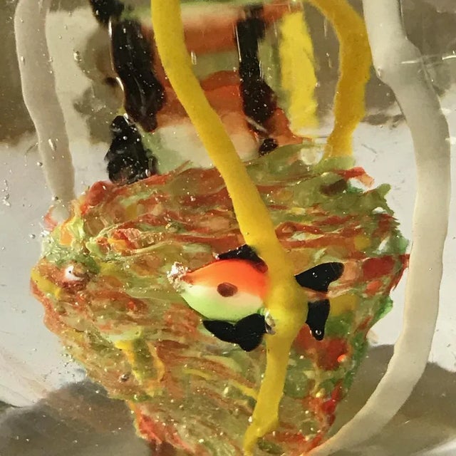 Italian Orange Gold Art Glass Fish Sculpture from Cenedese For Sale - Image 9 of 11