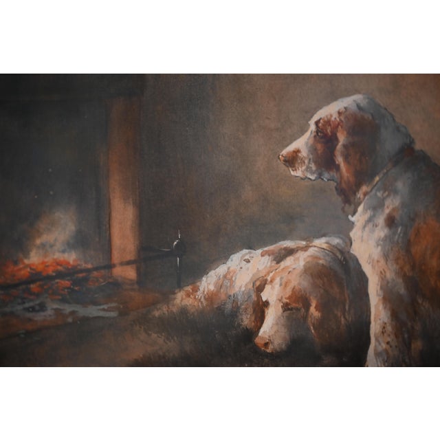Antique Dog Watercolor of Two Setters by British Artist Alfred Hugh Fisher - Framed For Sale In Richmond - Image 6 of 10
