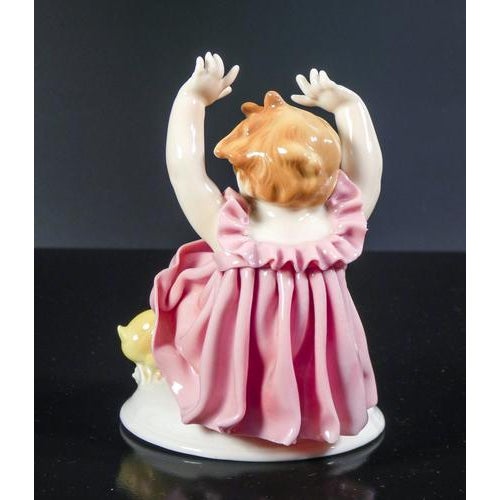 Porcelain Little Girl and Chick Sculpture, Germany For Sale - Image 17 of 18