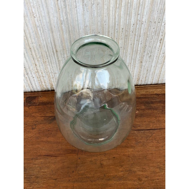 French Provincial Large French Blown Clear Glass Demijohn Bottle For Sale - Image 3 of 18