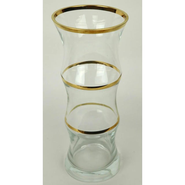 1960s Chic Faux Bamboo Glass Vase With Gold Trim Chairish