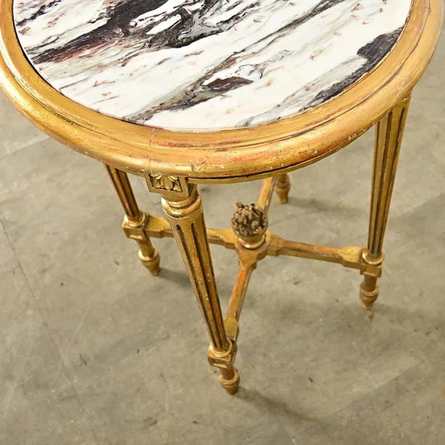 French 19th Century Louis XVI Style Gilt Guéridon For Sale - Image 9 of 10