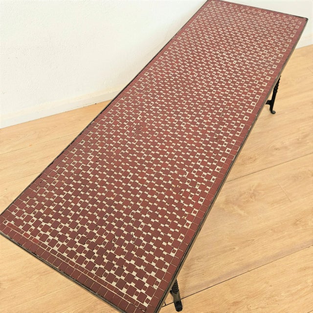 Vintage Ceramic and Iron Living Room Table, 1960s, in Very Good conditions. Designed 1960 to 1969