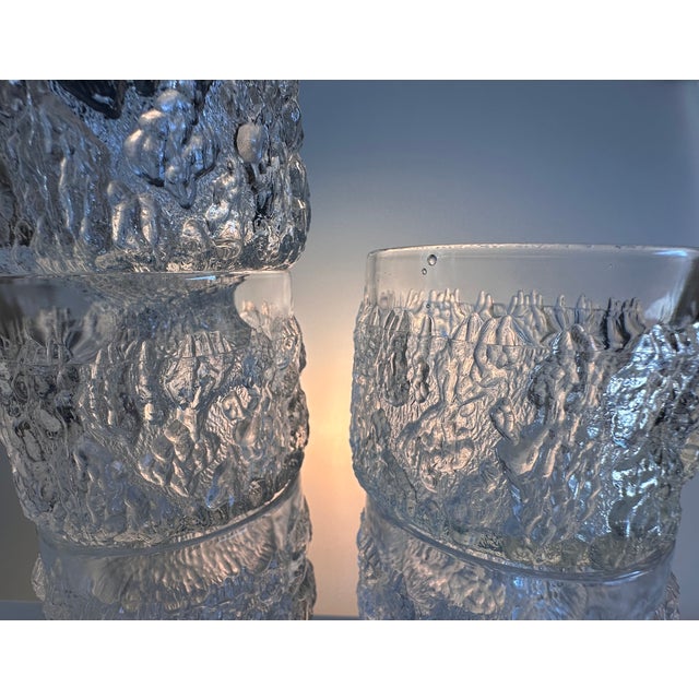 Iittala Ultima Thule Ice Bark Design Goblet-Shaped Liqueur Glasses attributed to Tapio Wirkkala for Iittala, Finland, 1960s, Set of 6 For Sale - Image 4 of 11