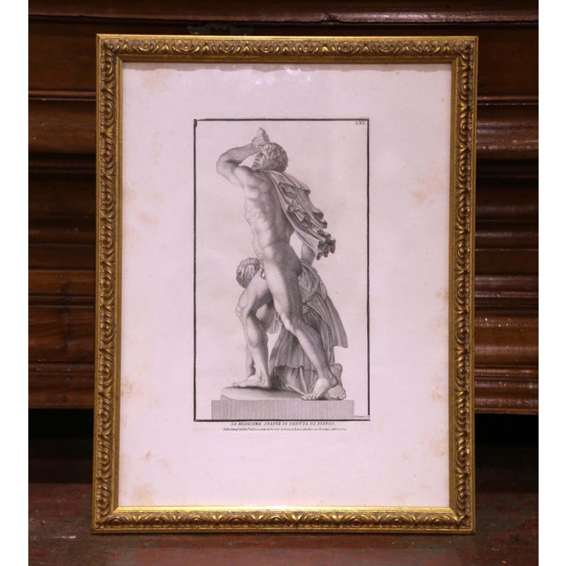 Neoclassical 18th Century Italian Framed Neoclassical Hercules Statues Engravings, Set of 3 For Sale - Image 3 of 12