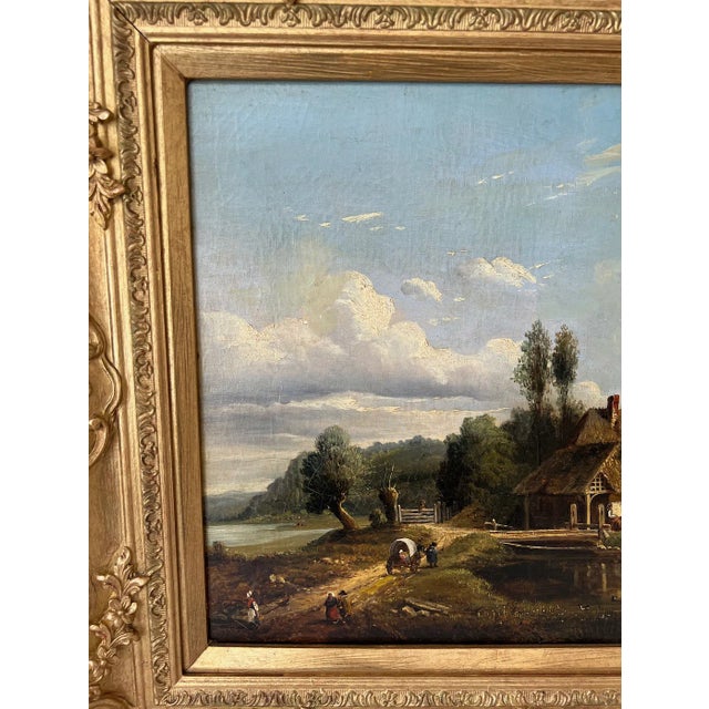 Arthur James Stark Thatched Cottage Landscape Painting, Framed For Sale - Image 4 of 11