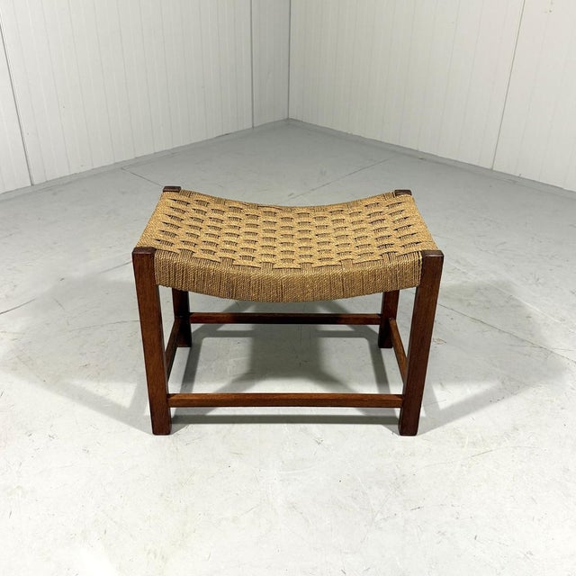 Plaited Cord Seat Stool, 1950s For Sale - Image 10 of 10