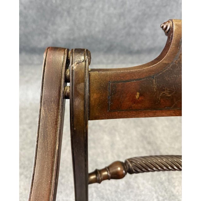 Set of 8 19th Century Solid Mahogany Turned Leg Dining Chairs For Sale - Image 11 of 14