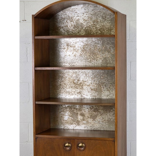 Brown Walnut Mid Century Arch Top Cabinet For Sale - Image 8 of 8