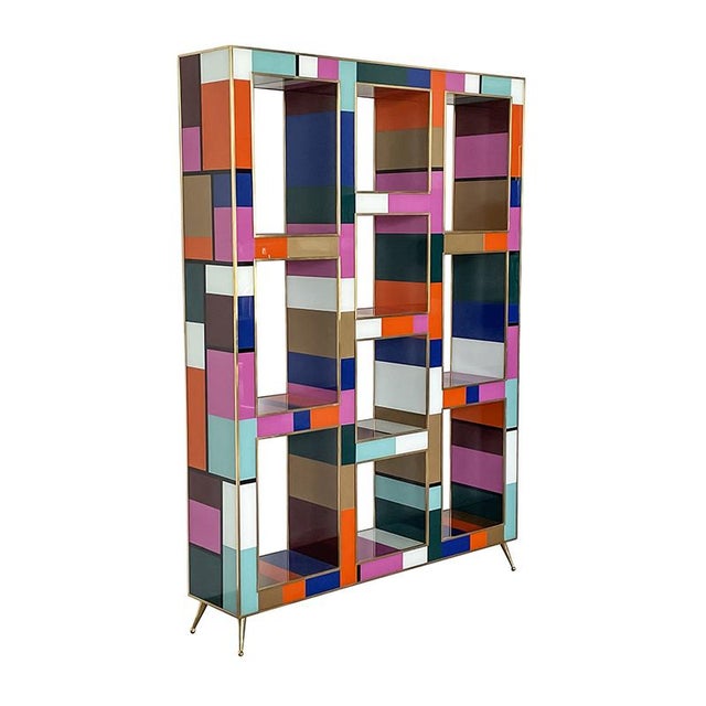 1980s Wooden Bookcase Covered in Glass, 1980s For Sale - Image 5 of 6