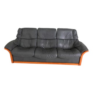 Late 20th Century Ekornes Leather Stressless Eldorado Sofa For Sale