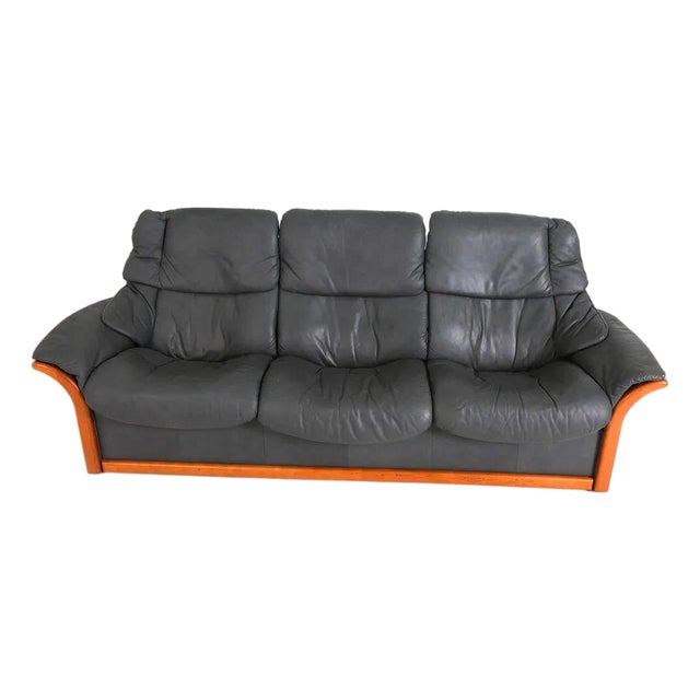 Late 20th Century Ekornes Leather Stressless Eldorado Sofa For Sale