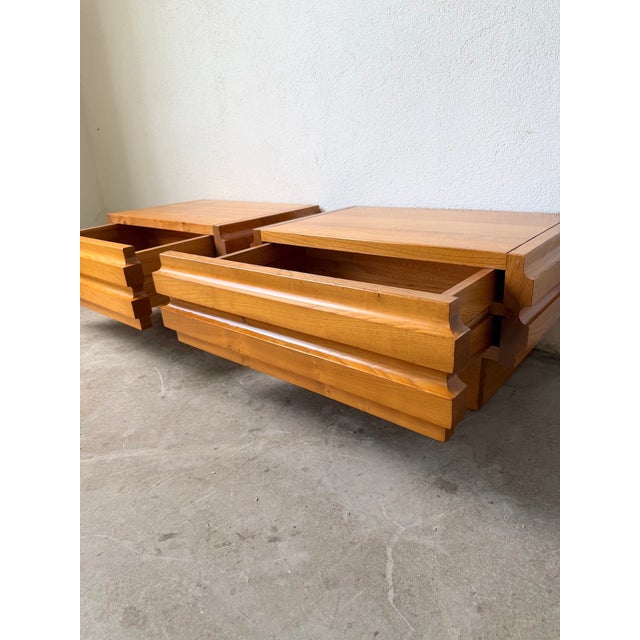 Elm Bedside Tables from Maison Regain, 1970s, Set of 2 For Sale - Image 16 of 18