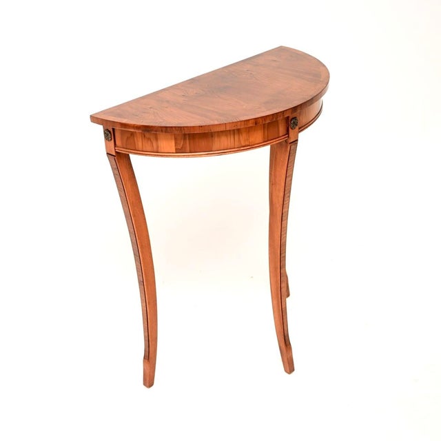 Hollywood Regency Antique Regency Style Console Table in Yew Wood, 1950 For Sale - Image 3 of 7