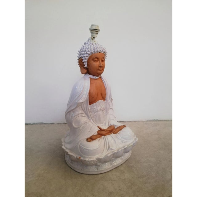 Large Ceramic Buddha Sculpture Lamp, 1970s For Sale - Image 3 of 18