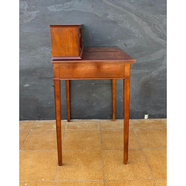 Wood French Louis XVI Style Writing Desk with Gallery, 1960s For Sale - Image 7 of 9