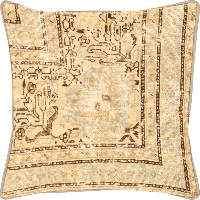 1940s Persian Melayer Pillow. Hand Sewn using fragments of Melayer carpets. Fiber fill. 523176