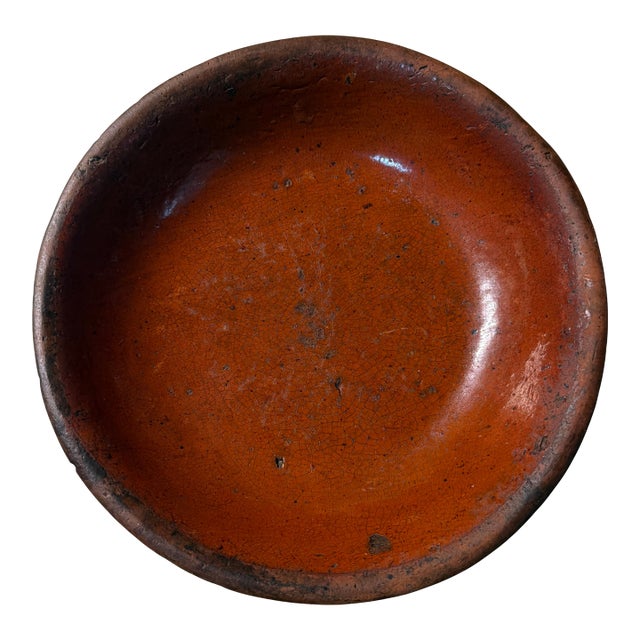 Antique Pennsylvania Redware Pie Plate, Circa 1850’s For Sale