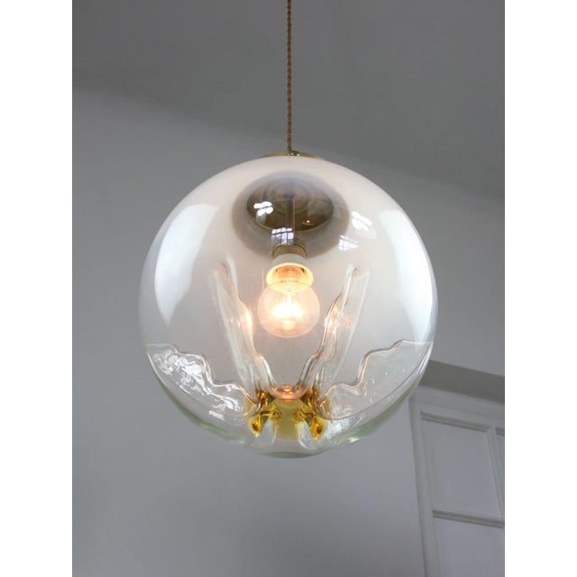 Mid-Century Modern Murano Glass and Brass Pendant from Mazzega, 1960s For Sale - Image 6 of 18
