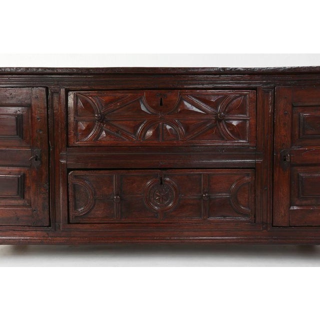 16th Century French Geometric Sideboard in Oak For Sale - Image 6 of 18