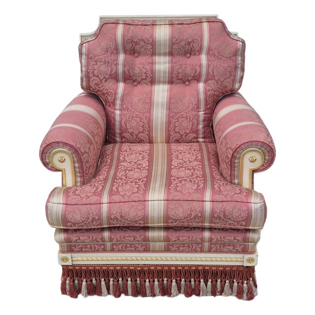 1990s Meroni Francesco Attr. Italian Neoclassical Style Arm Chair For Sale