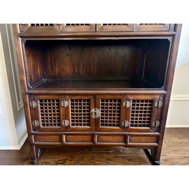 Wood Rare Large Antique Four-Level Korean Scholar Bookcase with COA For Sale - Image 7 of 15