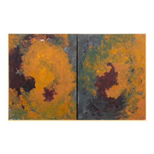 Robert O'Meara Abstract Composition Diptych Oil