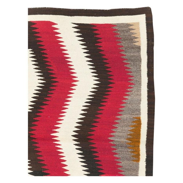 Tribal Galerie Shabab Collection Tribal Mid-20th Century Handmade American Flatweave Navajo Square Accent Rug For Sale - Image 3 of 10