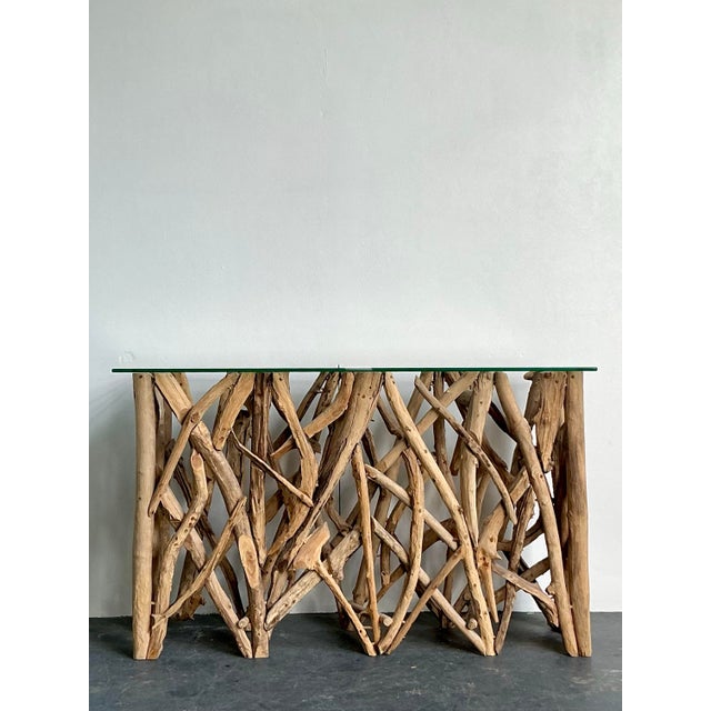 Vintage Boho Twisted Branch Console Table For Sale In West Palm - Image 6 of 10