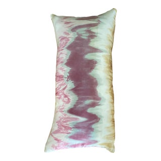 Tie-Dye Silk Decorative Pillow With Down Insert For Sale