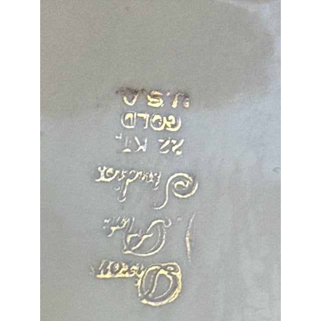 Modern Mid 20th Century 22 Karat Gold Ceramic Candy Dish For Sale - Image 3 of 12