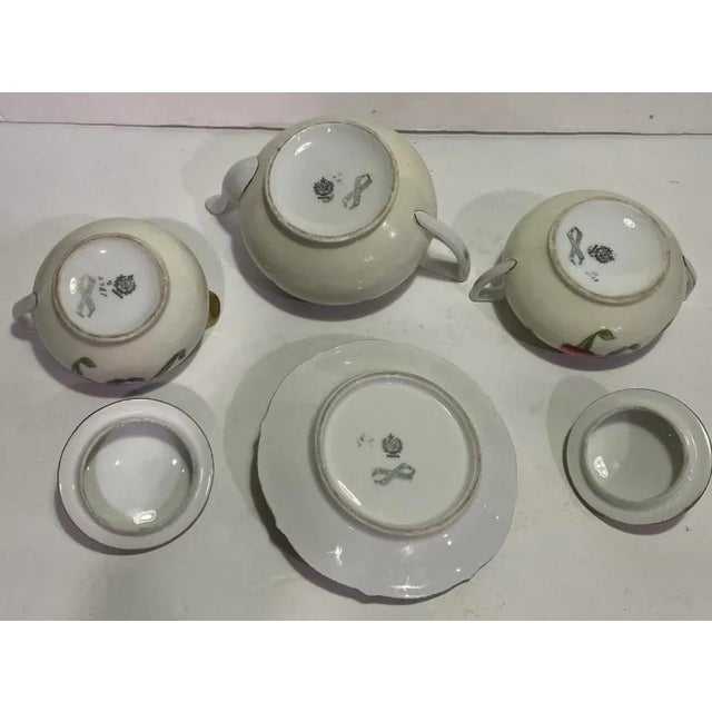 White Vintage Art Nouveau Porcelain Tea Set - Favre - Germany For Sale - Image 8 of 8