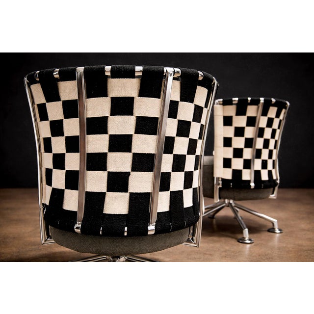 Gray Pair of Armchairs in Steel & Fabric, Peter Maly, 1990s - Lot 92 For Sale - Image 8 of 11