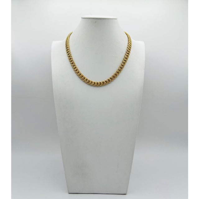 2020s Pave White Diamond Link Necklace in 14k Yellow Gold For Sale - Image 5 of 8