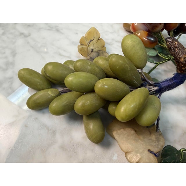 Vintage Chinese Carved Gemstone Grape Clusters - Set of 4 For Sale In West Palm - Image 6 of 9
